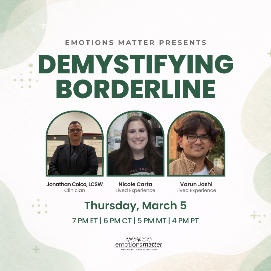 Emotions Matter Presents: Demystifying Borderline Personality Disorder, An Educational Workshop on March 5 2026 - logo